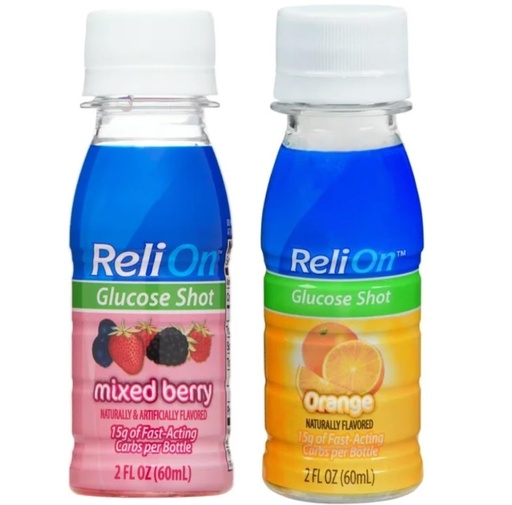 [BRSWKGQCBYPA4CQ5] ReliOn Glucose Shot 2 Pack Orange and Mixed Berry