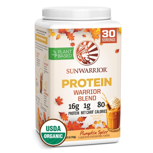 [BRSREYAHPMHAE3DB] Sunwarrior Vegan Protein Powder Plant-Based USDA Organic Protein BCAA Amino Acids Hemp Seed Keto Friendly Soy Dairy Gluten & Synthetic Free Non-GMO, Pumpkin Spice Flavored 30 Servings