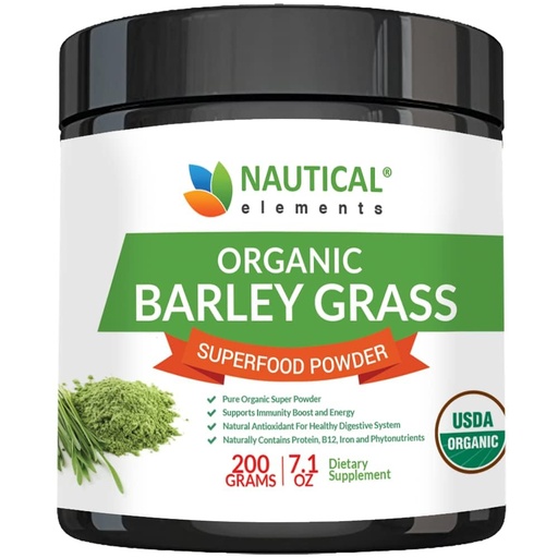 [BRSWGGD3CQGQYCTK] Barley Grass Powder - USDA Certified Organic Barley Grass Powder - Non-GMO, Vegan, and Non-Irradiated - Rich In Antioxidants, Protein, Fiber, Minerals, Chlorophyll, Amino Acids and Protein - 200 Grams