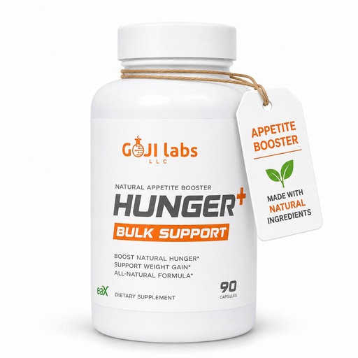 [BRSRGGL5DMCQIELU] Hunger+ Natural Appetite Booster for Men and Women | Weight Gain Pills & Appetite Stimulant | Increase Hunger, Eat More, Build Muscle | Stimulant-Free Formula | 90 Capsules | 30-Day Supply