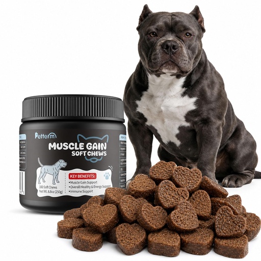[BRSREBARCIMGEH3F] Dog Weight Gainer & Muscle Builder - High Calorie Lean Treats for Dogs - Whey Protein Supplement - Appetite Booster Salmon Food Topper for Underweight, Senior & Active Breeds (100 Ct)