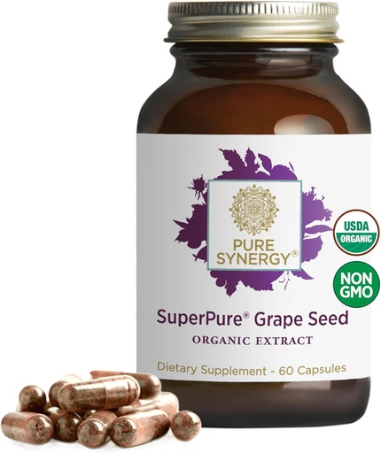 [BRSWKHD6OZ5WKCA3] Saf Synergy SuperPure Grape Tohumlama | Organik Grape Tohum Polyols Supplement with Whole Fruit | For Heart Health, Skin, and Health Aging Support (60 Capsules)