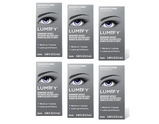 [BRSWGGQEAB6GMYLG] Bausch + Lomb LUMIFY Redness Reliever Eye Drops 0.08 fl oz (2.5 mL) - Pack of 6