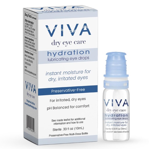 [BRSRAHQYBMMAAE32] Viva Hydration Eye Drops | Preservative-Free Dry Eye Relief | Instant Moisture | 0.33 Fl Oz (10 mL)