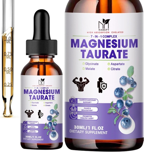 [BRSRAHADBF7WGALF] 2 Pack | Liquid Magnesium Taurate, Glycinate, Malate, Aspartate, Citrate Calm Magnesium Complex Supplement for Cardiovascular,Sleep,Calm,Cramps Support