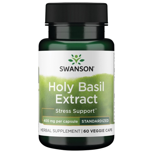 [BRSWIGINAAFQI3DI] Swanson Holy Basil (Tulsi) Extract 400 Milligrams 60 Veg Capsules