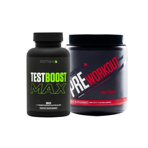 [BRSROAY3CAIAGEQU] Sculpt Nation by V Shred Test Boost Max and Pre Workout Fruit Punch Bundle