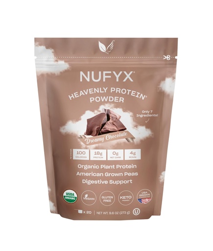 [BRSROHDQAB5RMFDD] NUFYX® • Heavenly Protein® Powder • World’s Finest 100% Organic American Grown Peas • Vegan • Gluten Free • Low Carb (Dreamy Chocolate, 20 Scoops)