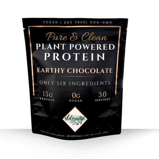 [BRSRAAILBUBQ223P] Plant Based Protein Powder - Earthy Chocolate - Only 6 ingredients - 0g Sugar - Vegan Protein Powder - 30 Servings - No Natural Flavors - No Artifical ingredients - Clean Plant Protien