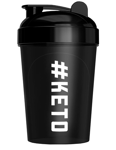 [BRSWGAYROIBA4ETP] MIXT Energy Keto Shaker Bottle, BPA Free, Tight Lid, and Mixing Technology, 16 oz, Black (#Keto Design)