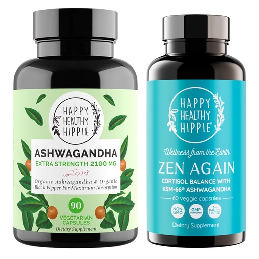 [BRSREEIECV7WKGTU] Happy Healthy Hippie Zen Again Cortisol Manager & Organic Ashwagandha Capsules
