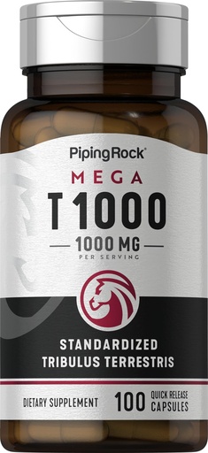 [BRSWIFDQAV4WKCLG] Piping Rock Tribulus Terrestris for Men 1000mg | 100 Capsules | Mega Standardized Extract | Non-GMO, Gluten Free Supplement