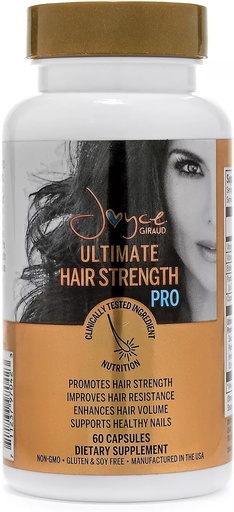 [BRSWGZABA4GWAH3Z] Joyce Giraud Ultimate Hair Strength Supplements 30-Day Supply, Bilimsel olarak Saç Kaybının Azaltılması için formüle edildi, 60 Capsules