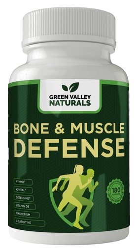 [BRSRAHQ7BMIAAAD4] Green Valley Naturals Bone & Muscle Defense Supplement – Bone Health, Muscle Support & Joint Mobility Formula with MyHMB, Magnesium, Vitamin D3 & L-Carnitine for Daily Wellness, 60 Capsules
