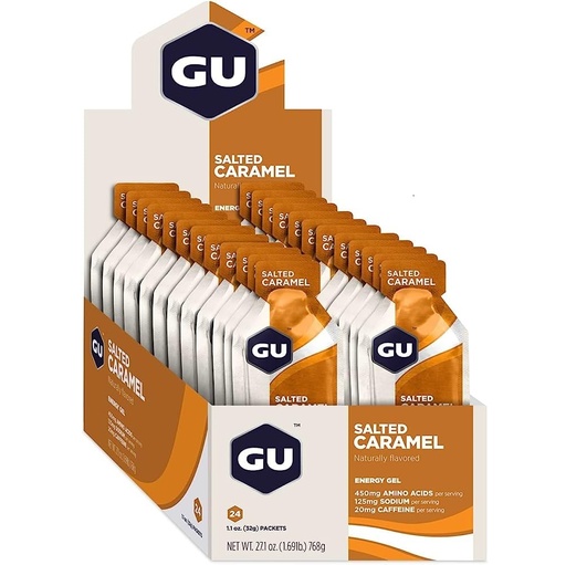 [BRSWYHAROIGRAHI2] GU Energy Gel - 24 Pack Salted Caramel, 24 Pack