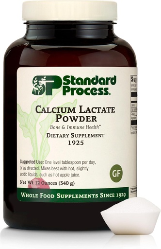 [BRSWIYIMAFYB6ALG] Standard Process - Calcium Lactate Powder - Bone Health & Immune Support - Calcium Magnesium Supplement for Bone Strength & Blood Health - Non-Dairy, Non-Soy & Gluten-Free - 12 oz