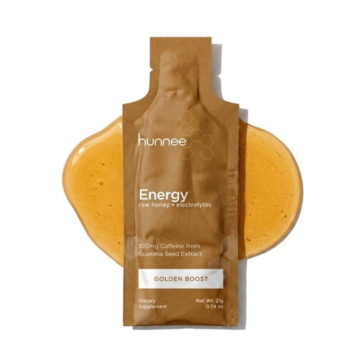 [BRSRGZQNDEDQEE3O] Hunnee Energy | Organic Honey Energy Gel with 100mg Natural Caffeine from Guarana | Raw Honey Electrolytes Supplement | No Crash, No Artificial Sweeteners | Gluten-Free, Non-GMO | 21g 14 Sachets