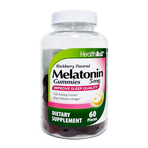 [BRSRGYA2DIAQYF3G] HealthA2Z® Melatonin Gummies| 60 Counts | 5mg | Natural Sleep Aid for Deep & Restful Sleep | BlackBerry Flavor | Sleep Aid Gummies