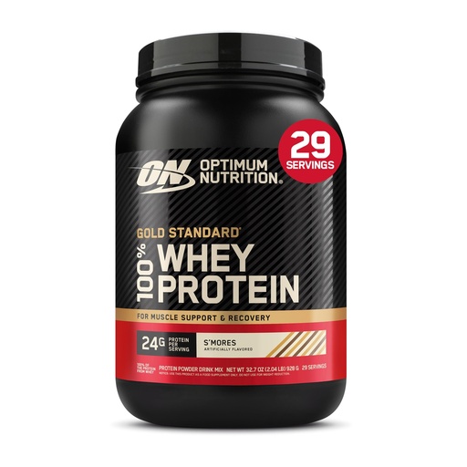 [BRSRABIHAEAQMD3U] Optimum Nutrition New Flavor Gold Standard 100% Whey Protein Powder, S'Mores, 2 Pound (Pack of 1) (Packaging May Vary)