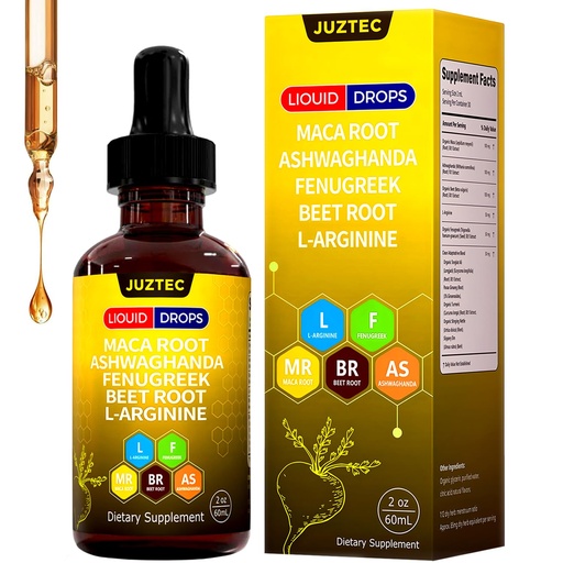[BRSREBIRAF6RUGT7] Maca Root Liquid Drops with Ashwagandha & Fenugreek 2 fl oz (1PCS)