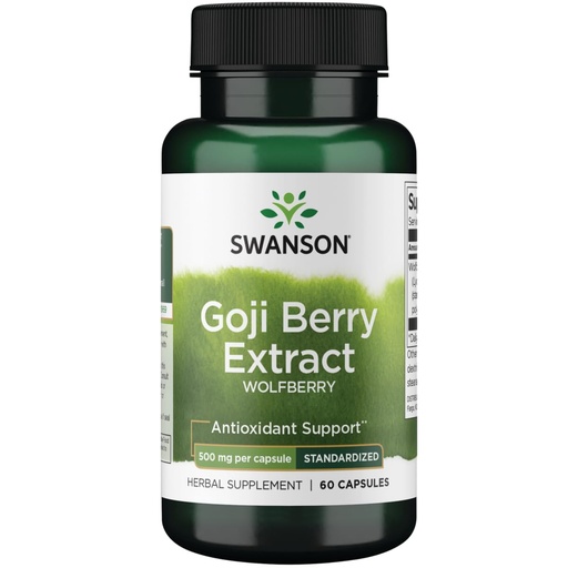 [BRSWIZQTOV6G2G3Y] Swanson Wolfberry Standardized Extract (Goji Berry) 500 Milligrams 60 Capsules