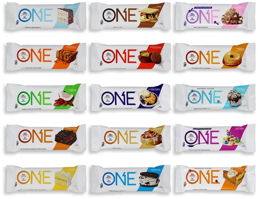 [BRSRMFLQPNYWADQ3] One Bars Protein Variety Sampler | 12 Pack of 15 Flavors High Snack 20g Per Bar And Only 1g Of Sugar Niro Assortment 25.44 Ounce