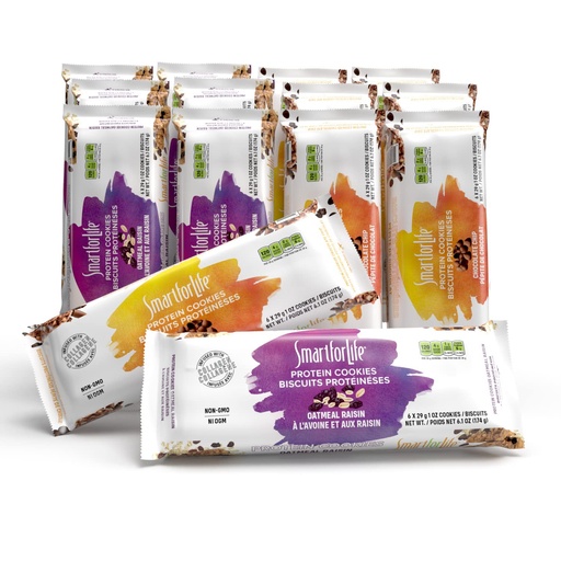 [BRSWIYY3OECBKFQZ] Smart for Life High Protein Cookie Diet - Variety Pack - Chocolate Chip 1 Week, Oatmeal Raisin 1 Week - (2 Weeks Total) Low Carb Cookies Meal Replacement - High Fiber Cookies