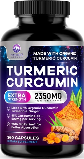 [BRSREZQ2B4NQYAA7] Turmeric Curcumin Supplement - 1750mg Organic Turmeric Per Serving - 95% Curcuminoids, Ginger & BioPerine Black Pepper for Best Absorption - Natural Vegan Joint Support, Bottled in USA - 360 Capsules