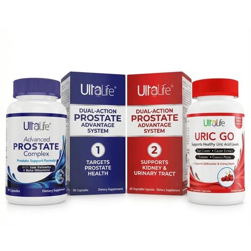 [BRSRGHQ7OYCW2HTD] ULTALIFE Prostate Supplement for Men with Saw Palmetto 300mg & Beta-Sitosterol 450mg - 2 Bottle System for Prostate, Bladder, Kidney & Uric Acid Support - Nighttime Trips & Weak Flow Relief