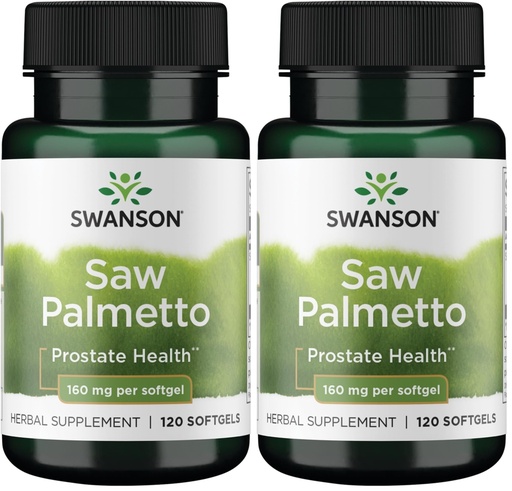 [BRSREADRCAMG2YLK] Swanson Saw Palmetto Men Prostate Health Hormone Support Urinary Health 160 Milligrams 120 Sgels (Pack of 2)