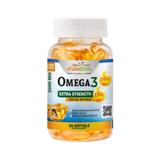 [BRSRMGIZOB6RAC3A] Organic Vitamins súper Omega 3 Ultra Pure Fish Oil Concentrate, EPA & DHA Triple Strength, Omega 3 Fatty acids, Burpless 120 softgels