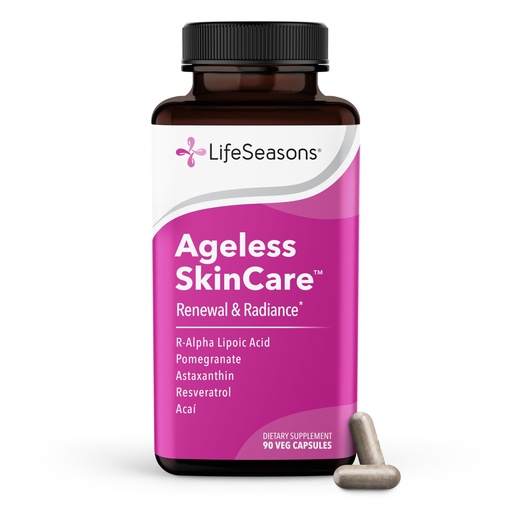 [BRSWIZAFPIMQCYI3] LifeSeasons Ageless Skincare - Anti Aging Supplement - Antioxidant Support - Moisturizes & Nourishes Skin - Acai Berry Astaxanthin Resveratrol R-Alpha Lipoic Acid & Pomegranate Extract - 90 Capsules