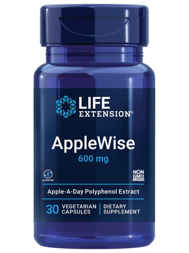 [BRSWIHAHCF6W2DDC] Life Extension AppleWise, Apple polyphenol Extract for Heart, Cellular and Colon Health, Gluten Free, Non-GMO, Vegetarian, 30 Capsules