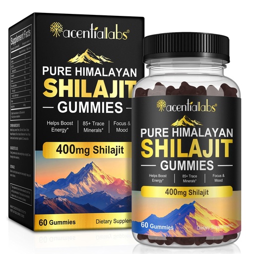 [BRSRGAIOCR5GCHIY] Shilajit Gummies 60 Count – Shilajit Resin with Fulvic Acid & Trace Minerals | Vegan, Non-GMO | Herbal Mineral Supplement for Daily Wellness Support