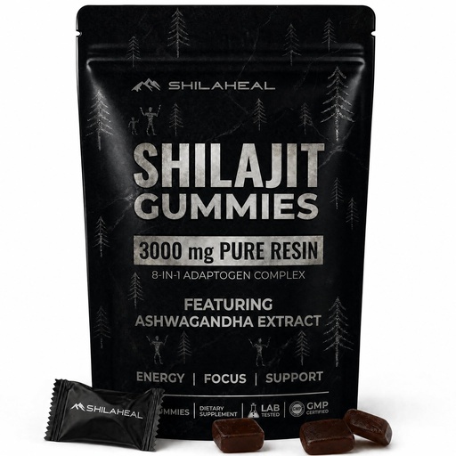 [BRSRGAYDDMDW2YIZ] Shilajit Natural Himalayan Shilajit Gummies for Men & Women, High Fulvic Acid, Energy & Stamina, Immune Support, 85+ Trace Minerals, Lab Tested 100% Organic Berry, 60 Gummies
