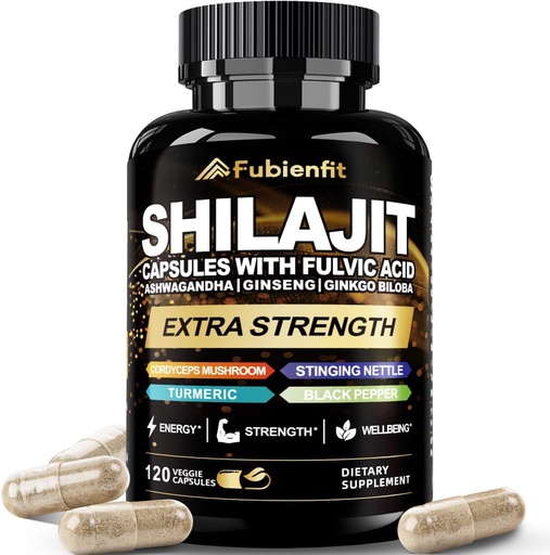 [BRSRGBIYOIBQGCA3] Shilajit Capsules - Premium Shilajit for Men - with Ashwagandha Ginseng and More Fulvic Acid for Men/Women - 120 Capsules