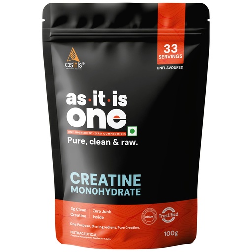 [BRSWGA3RBEBRQH3B] AS-IT-IS One Creatine Monohydrate - 100g Unflavoured I Micronised