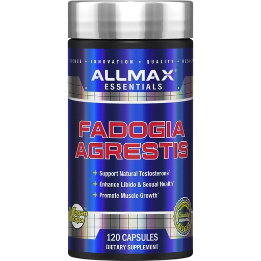 [BRSROBIZCJYRSH32] ALLMAX Essentials Fadogia Agrestis – 120 Capsules – Men's Vitality & Performance Support Supplement – Strength, Stamina, Energy & Workout Support – 120 Servings