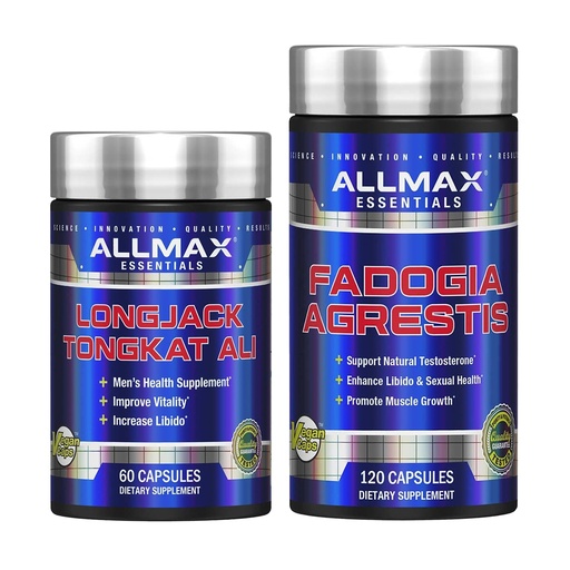 [BRSRYYYECIDQECL5] ALLMAX Fadogia Agrestis + Longjack Tongkat Ali – Natural Male Vitality Support Supplement for Men – Energy, Strength, Stamina & Performance Bundle