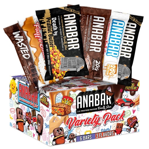 [BRSREZIEOINRU3L3] Anabar Protein Bar, The Sampler Pack, The Protein-Packed Candy Bar, World's Best Tasting Protein Bar, No Sugar Alcohols, High Protein, Amazingly Delicious, 20 Grams of Protein (6 Bars, Guilty Pleasure Pack)