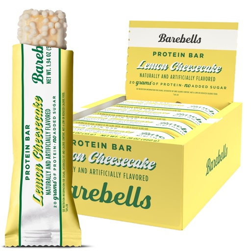 [BRSREBQTPMNAMEL7] Barebells Protein Bars Lemon Cheesecake - Pack of 12, 20g High Protein Treats - Chocolate Nutrition Bar with 1g Total Sugars - On-The-Go Breakfast or Post-Workout Snack