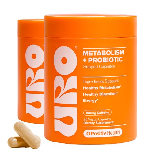 [BRSRGBQROJ7BYGTH] URO Metabolism + Probiotic Support Capsules – Metabolism, Gut Health & Sustained Energy – with Chromium Picolinate, Green Coffee Bean Extract & Targeted Probiotics – 60 Servings (Pack of 2)