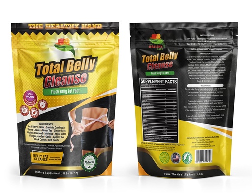 [BRSREFD2BAMROAL3] Total Belly Cleanse Powder – Plant-Based Herbal Fiber Blend – No Sugar, No Sodium– 1lb(16oz)