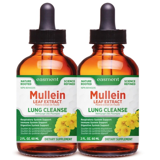 [BRSRACT3BYNWG3TO] Mullein Drops for Lungs Cleanse – 2 Pack Lung Support Tincture with Mullein Leaf Extract, Herbal Respiratory Relief Supplement, Natural Glycerin-Based Liquid Formula