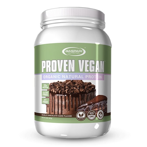[BRSWYFIHDMHQY2TZ] Gaspari Nutrition Proven Vegan Protein, Organic Natural Protein, Gluten Free, Soy Free, NON GMO (2lbs, Double Chocolate Cake)