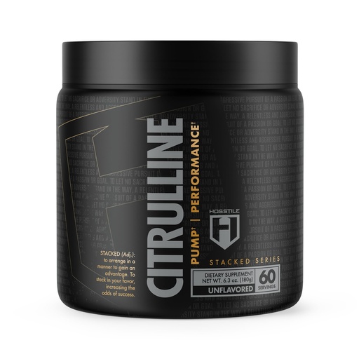 [BRSROAINDMGQMEQ2] HOSSTILE Citrulline, Fermented L-Citrulline Powder, Nitric Oxide Pre Workout Supplement for Enhanced Blood Flow & Muscle Pumps, Vegan, Unflavored, 60 Servings