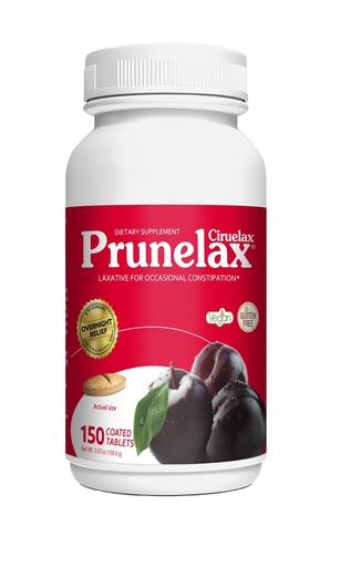 [BRSWIZARAQDQYDDI] Prunelax Ciruelax Regular Strength Laxative Tablets - Overnight Relief for Occasional Constipation, Senna Extract, Vegan & Gluten-Free, Fast-Acting Gentle Relief - 150ct