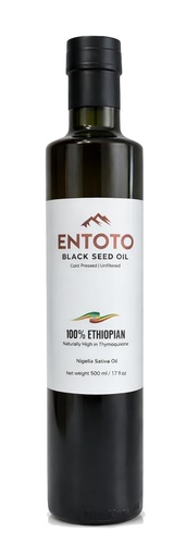 [BRSRGBTQCQMGYFIZ] Entoto Premium Ethiopian Black Seed Oil - 100% Pure Cold Pressed Nigella Sativa - Unrefined Food Grade - Glass Bottle - 17 fl oz