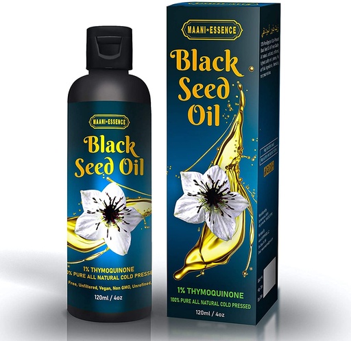 [BRSWYZALAUBRUCY3] Maani ETHIOPIA'S FINEST Black Seed Oil 100% Pure Cold Pressed Ethiopian Premium Seeds Cumin All Natural Nigella Sativa Kalonji Herbal Edible Blackseed 2.79% Thymoquinone TQ (4oz / 120ml)