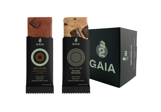 [BRSREZY6OQBQKDQZ] Gaia Foods, Protein Bar, Variety Pack Protein Bar, Pack of 12 Protein Bars | 20g of Protein | Seed Oil Free | Soy Free | High Protein